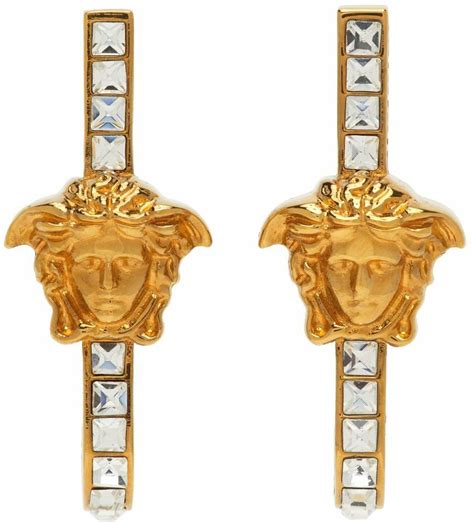 versace gold earrings|Versace gold earrings price.